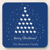 State Flag Blue Elegant Texas Weihnachtsbaum Getränkeuntersetzer (Vorderseite)