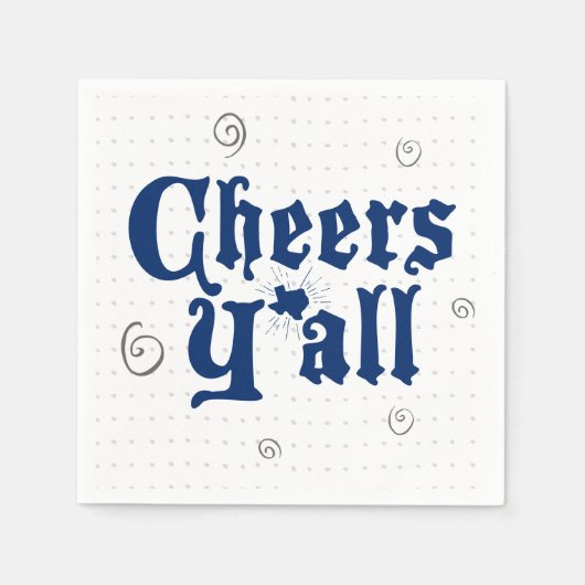State Flag Blue Texas Cheers Y'all Serviette (Vorderseite)
