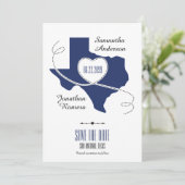 State Flag Blue Texas Curling Ribbon Save the Date Einladung (Stehend Vorderseite)
