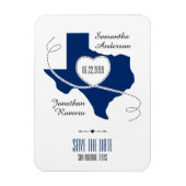 State Flag Blue Texas Curling Ribbon Save the Date Magnet (Vertikal)