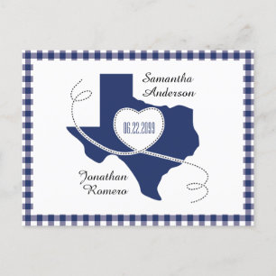 State Flag Blue Texas Curling Ribbon Save the Date Postkarte