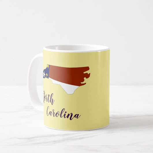 State Flag Map von North Carolina Kaffeetasse (Vorderseite Links)