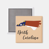 State Flag Map von North Carolina Magnet (Vorderseite/Rückseite)