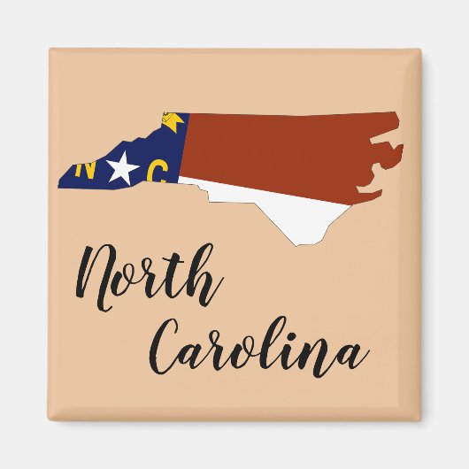 State Flag Map von North Carolina Magnet (Vorne)