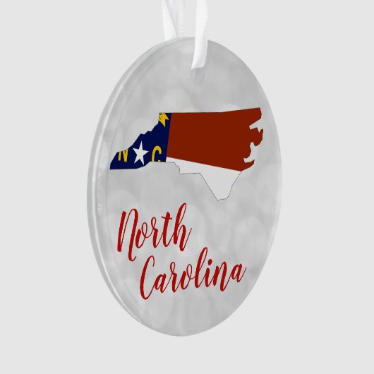 State Flag Map von North Carolina Ornament (Vorderseite)