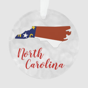 State Flag Map von North Carolina Ornament