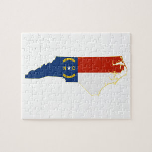 State Flag Map von North Carolina Puzzle