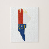 State Flag Map von North Carolina Puzzle (Vertikal)