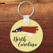 State Flag Map von North Carolina Schlüsselanhänger (Rückseite)