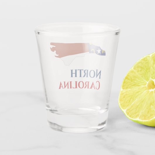 State Flag Map von North Carolina Schnapsglas (Rückseite)