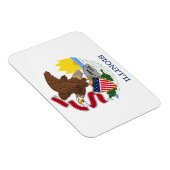 State Flag of Illinois, USA Magnet (Rechte Seite)