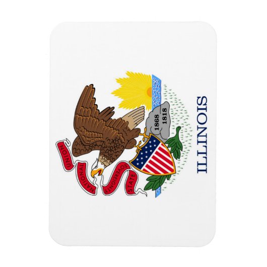 State Flag of Illinois, USA Magnet (Vertikal)