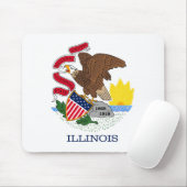 State Flag of Illinois, USA Mousepad (Mit Mouse)