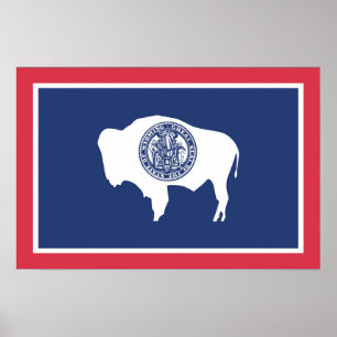 State Flag of Wyoming, USA Poster