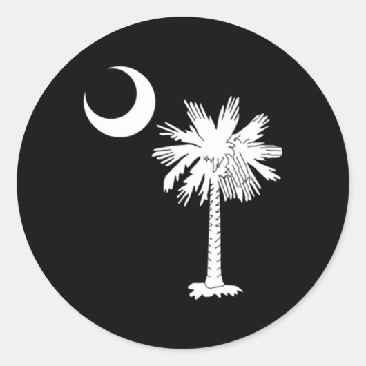 State Flag Palmetto Tree Crescent M Runder Aufkleber (Vorderseite)