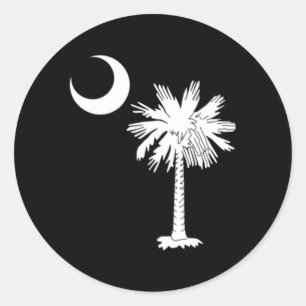 State Flag Palmetto Tree Crescent M Runder Aufkleber