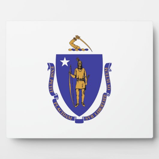 State Flag Plaque von Massachusetts Fotoplatte (Vorderseite)