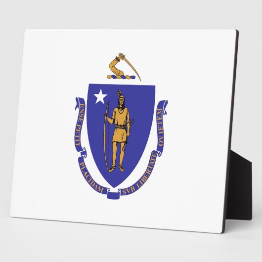 State Flag Plaque von Massachusetts Fotoplatte (Seite)
