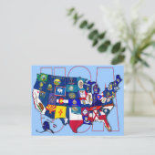 State Flags Map USA Staaten Flag Postkarte (Stehend Vorderseite)