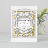 State Gold Motif Atelier Wedding Folieneinladung (Stehend vorne)