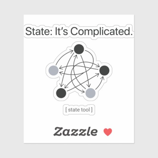 State Its Complicated Programmer Humor Aufkleber (Blatt)