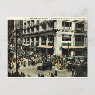 State & Madison Sts., Chicago IL, 1922 Vintage Postkarte