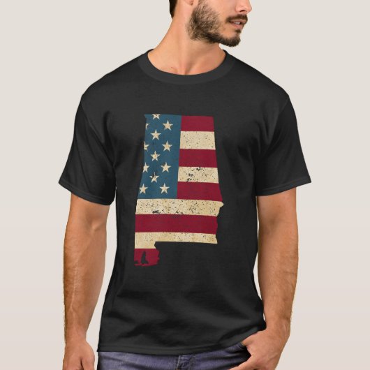 State Of Alabama Patriotic Usa Flag For T-Shirt (Vorderseite)