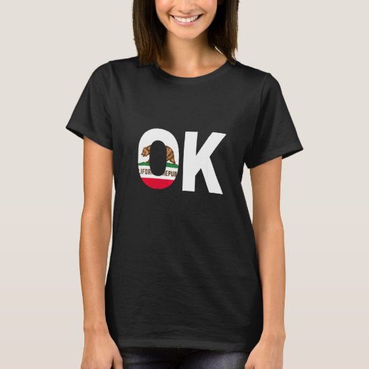 State of California Flag Oklahoma OK Cities and St T-Shirt (Vorderseite)