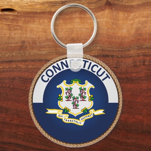 State of Connecticut Flag Seal Schlüsselanhänger (Vorderseite)