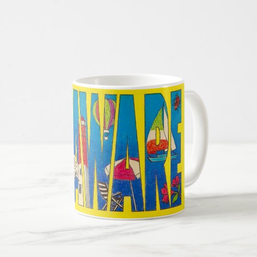 State of Delaware Großbuchstabe Tasse (VorderseiteRechts)