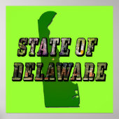 State of Delaware Picture Text and Map Poster (Vorne)