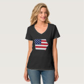 State of Iowa USA American Flag Patriotic T-Shirt (Vorderseite Vollansicht)