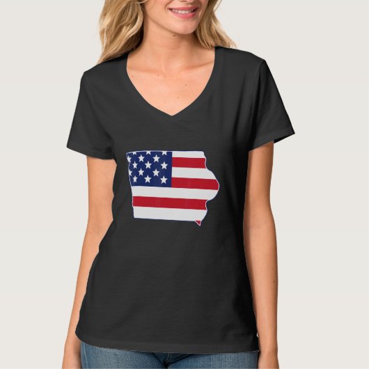 State of Iowa USA American Flag Patriotic T-Shirt (Vorderseite)