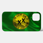 State of Jefferson Waving Flag iPhone Case (Rückseite (Horizontal))