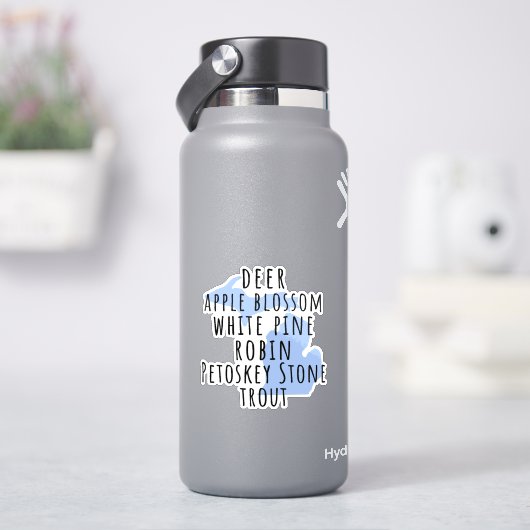 State of Michigan Symbols Vinyl Stickers Aufkleber (HydroFlask)