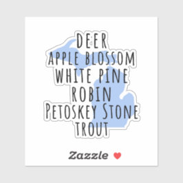 State of Michigan Symbols Vinyl Stickers Aufkleber
