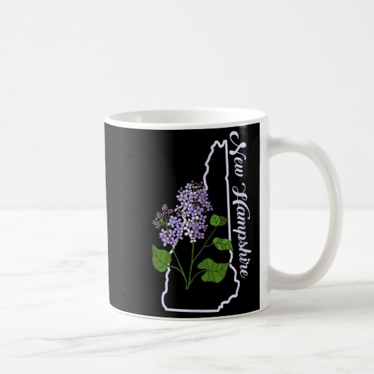 State Of New Hampshire Purple Lilac Flower Kaffeetasse (Rechts)