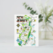 State of New Jersey Illustrated Postcard Postkarte (Stehend Vorderseite)