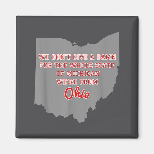 State Of Ohio We Don't Give A For Michigan  Magnet (Vorne)