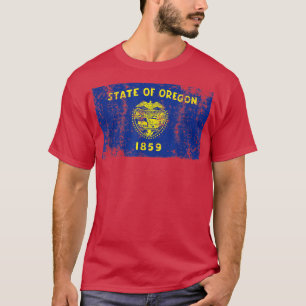 State of Oregon Flag Vintage Retro Men Women Gift T-Shirt