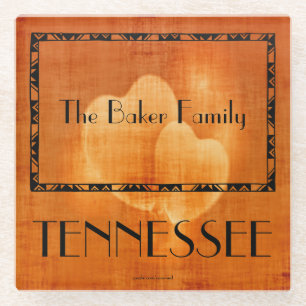 State Of Tennessee Familienname Glasuntersetzer