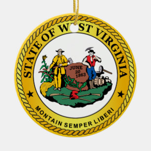 State of West Virginia seal Keramikornament