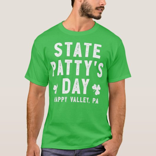 State Pattys Day Happy Valley Beer Drinking T-Shirt (Vorderseite)