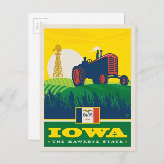 State Pride Iowa Postkarte (Vorne/Hinten)