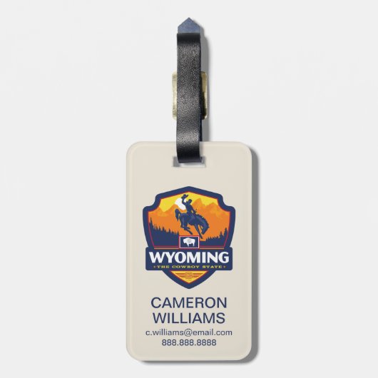 State Pride Wyoming Gepäckanhänger (Rückseite vertikal)