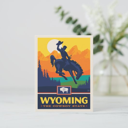 State Pride Wyoming Postkarte (Stehend Vorderseite)