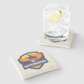 State Pride Wyoming Steinuntersetzer (Seitenansicht)