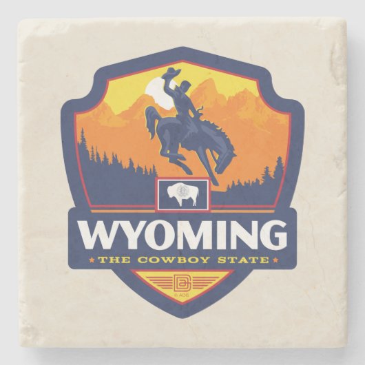 State Pride Wyoming Steinuntersetzer (Vorderseite)