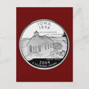 State Quarter von Iowa Rückseite Faux Postkarte
