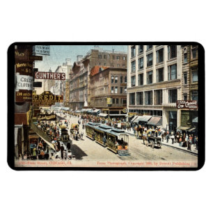 State St Chicago IL Vintage 1905 Ansichtskarte Magnet